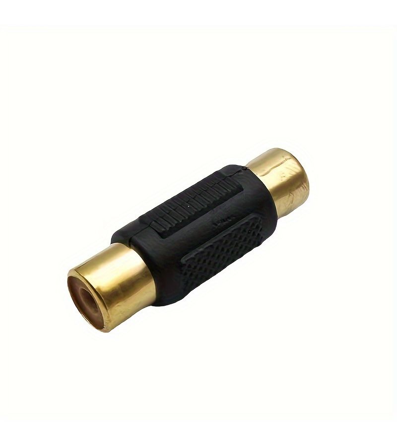 White Gold Plated Lotus RCA Female to Female Audio Adapter Extension Cable - Image 4