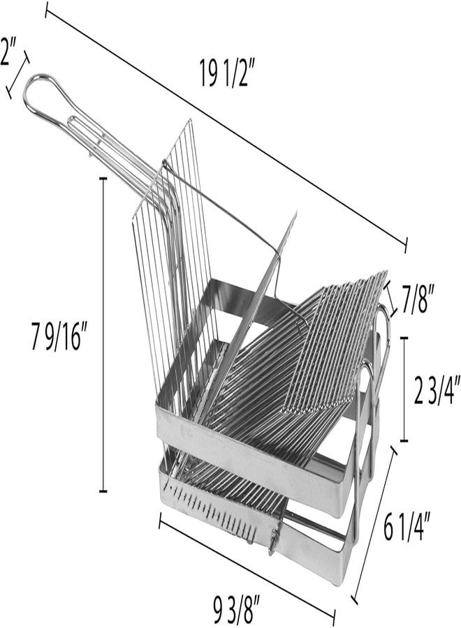 TrueCraftware- 18 Slots Heavy Duty Tostada Shell Basket Nickel Plated 19-3/8" x 6-1/4" x 7-5/8" -Deep Fryer Tostada Holder Basket Heavy-Duty Tostada Fry Basket Taco Deep Fryer Taco Holder - Image 5