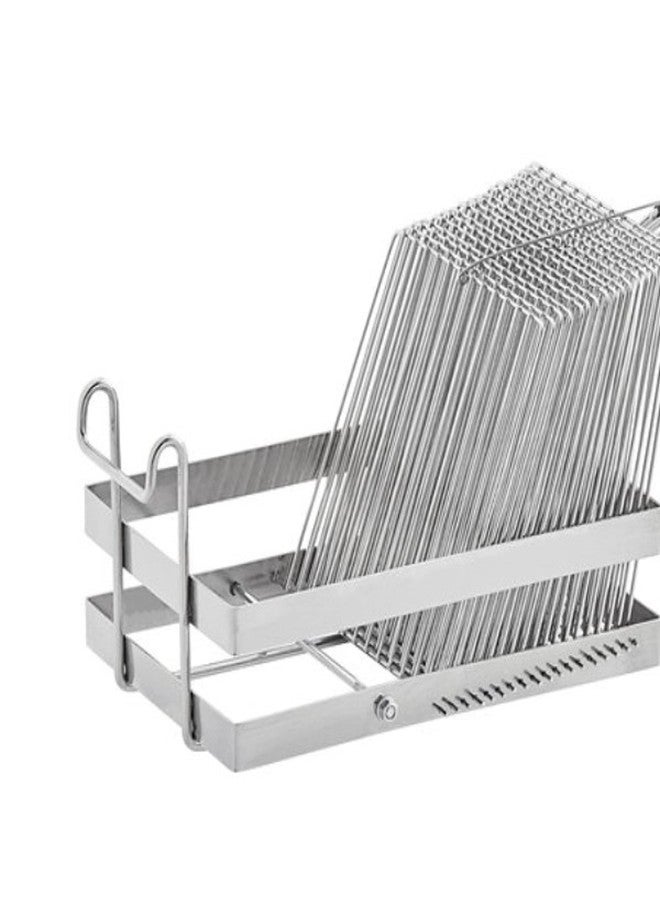 TrueCraftware- 18 Slots Heavy Duty Tostada Shell Basket Nickel Plated 19-3/8" x 6-1/4" x 7-5/8" -Deep Fryer Tostada Holder Basket Heavy-Duty Tostada Fry Basket Taco Deep Fryer Taco Holder - Image 4