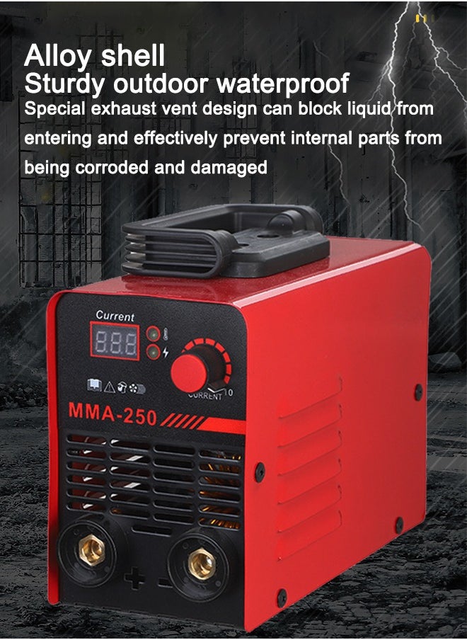 WEMART 250A 220V Welder,MMA Welding Machine with Synergic Control,IGBT Inverter,Hot Start,Arc Force and Anti-Stick,with Welding Cap/Slag Hammer/5* Welding Rods/9.8 Feet Welding Handle Wire/6.6 Feet Ground  - Image 5