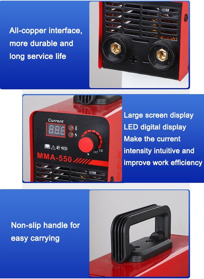 WEMART 250A 220V Welder,MMA Welding Machine with Synergic Control,IGBT Inverter,Hot Start,Arc Force and Anti-Stick,with Welding Cap/Slag Hammer/5* Welding Rods/9.8 Feet Welding Handle Wire/6.6 Feet Ground  - Image 2