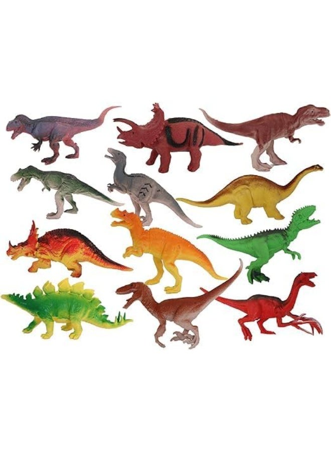 مجموعة مجسمات ديناصورات الغابة التعليمية للأطفال - 12 قطعة متنوعة - ألوان واقعية وخامات بلاستيكية آمنة - لعالم من المغامرة والاستكشاف - Image 1