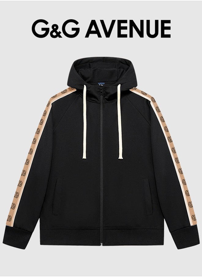 G&G AVENUE Spring and autumn Unisex zippered hoodie with oversized casual round neck black thread jacket with pockets for fashion, breathability, sports, sun protection, fishing shirt, ultra-thin  - Image 1