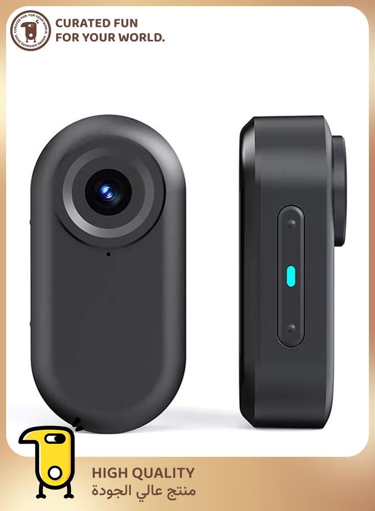 Thumb Action Camera, Pocket Cam, Stabilization, Magnetic charging case,80° FOV, Suitable for Vlogging and Web Cam, with LED Display Can be played back, 64G Card - Image 1