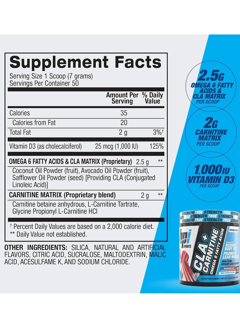 بي بي آي سبورتس سي ال ايه+ كارنيتين حارق دهون عالي التركيز - قوس المطر المثلج - (50 حصة) - Image 2
