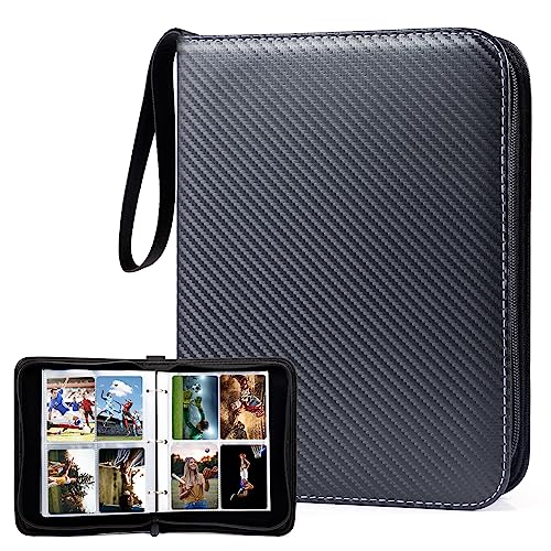 WOT I Trading Card Binder 400 Pockets Card Binder Sleeves with Zipper Double Sided Pockets Card Holder Carry Card Case for Baseball Card Football Card - Image 1