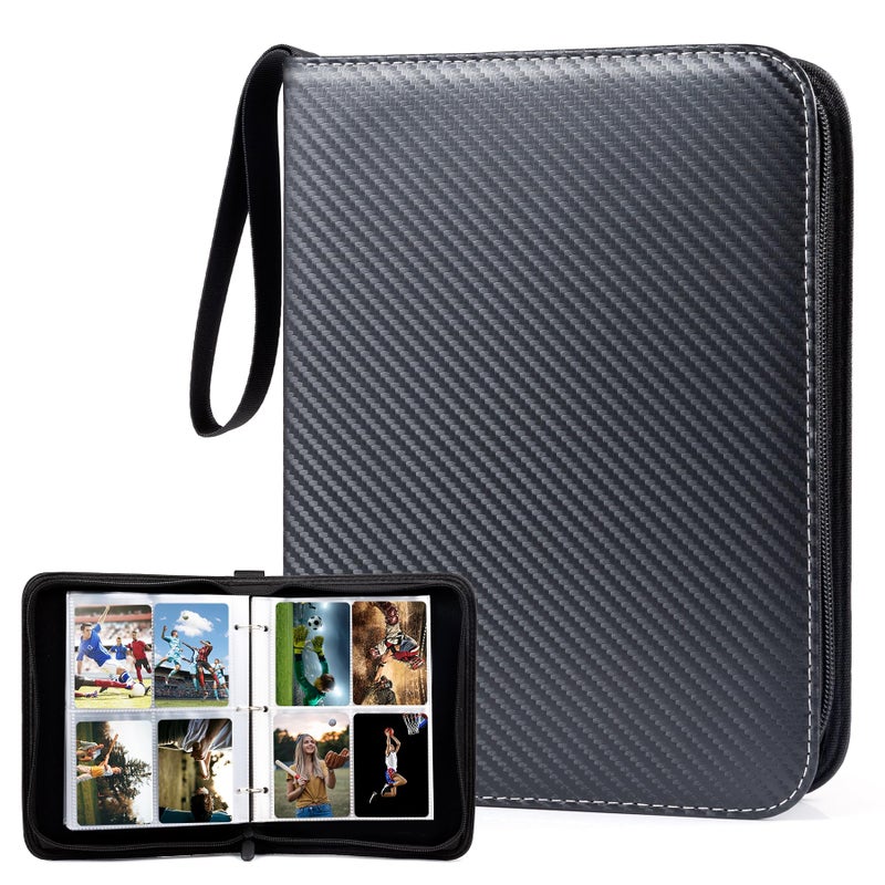 WOT I Trading Card Binder 400 Pockets Card Binder Sleeves with Zipper Double Sided Pockets Card Holder Carry Card Case for Baseball Card Football Card - Image 2