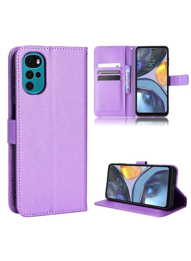 S-TOP Case For Motorola Moto E32s / G22 Diamond Texture Leather Phone Case - Image 1
