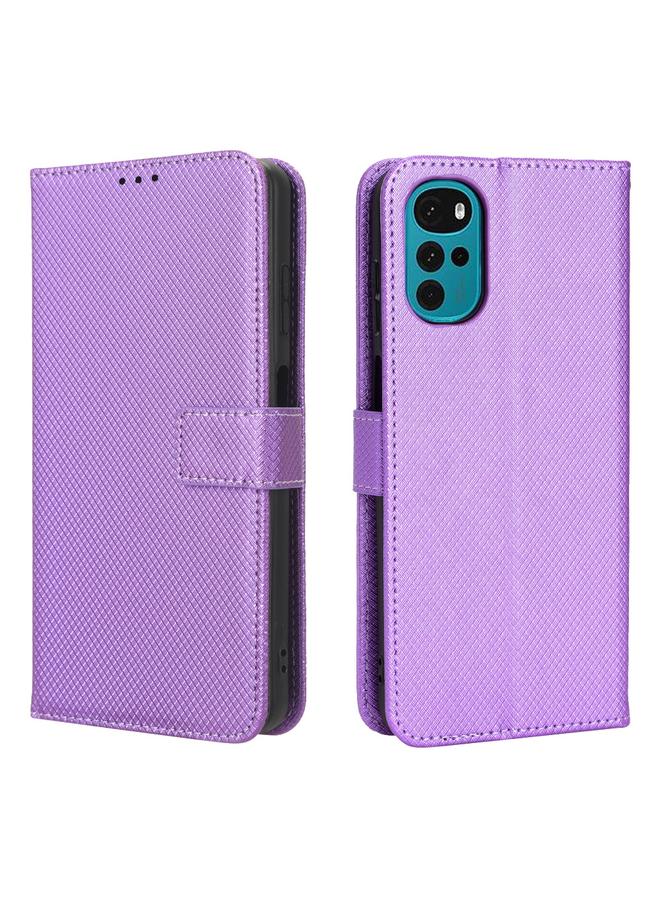 S-TOP Case For Motorola Moto E32s / G22 Diamond Texture Leather Phone Case - Image 2