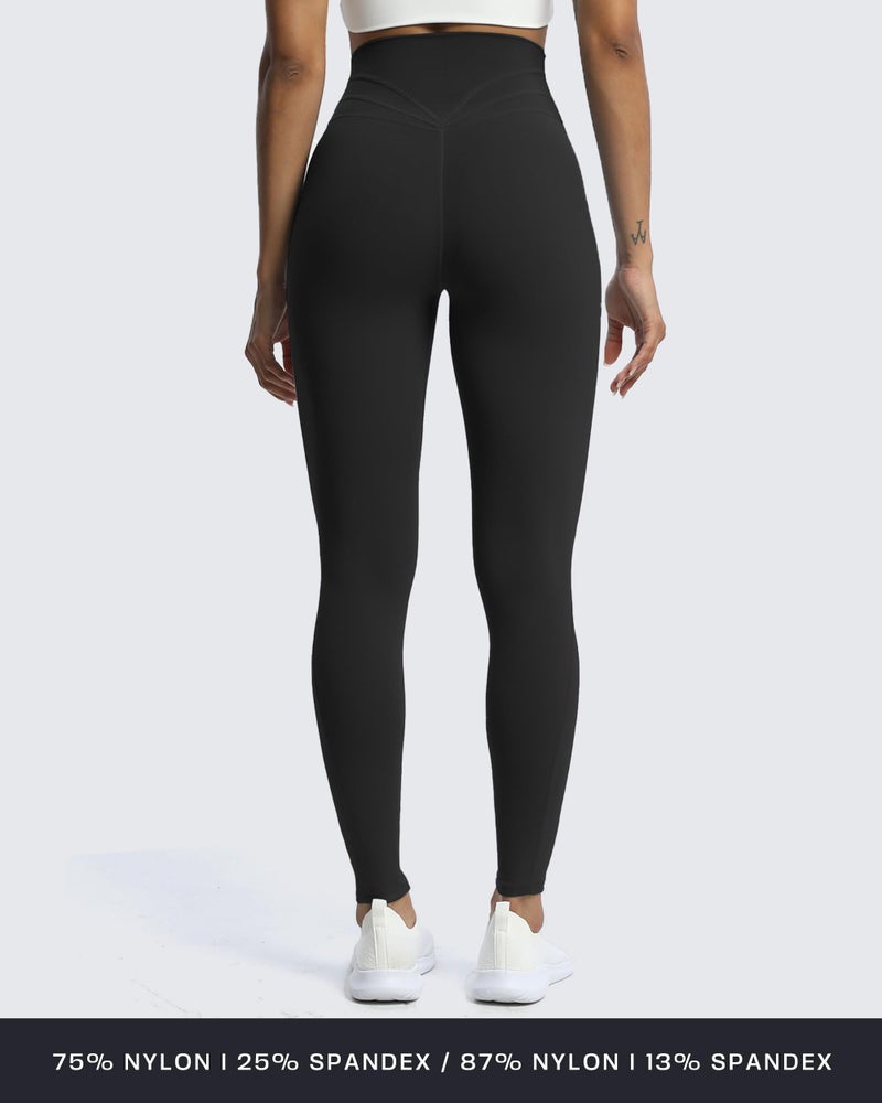 Aoxjox High Waisted Workout Leggings for Women Trinity Yoga Pants 26.5" (Black, Large) - Image 4