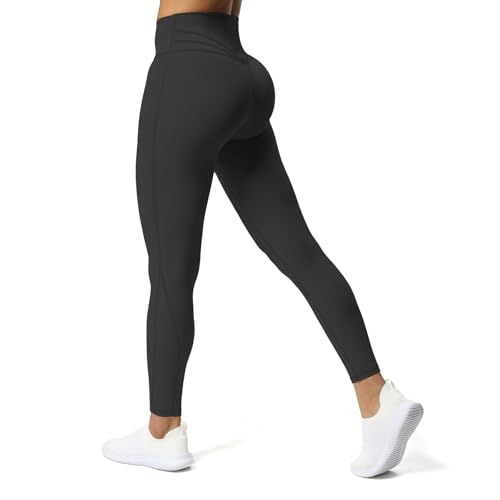 Aoxjox High Waisted Workout Leggings for Women Trinity Yoga Pants 26.5" (Black, Large) - Image 1