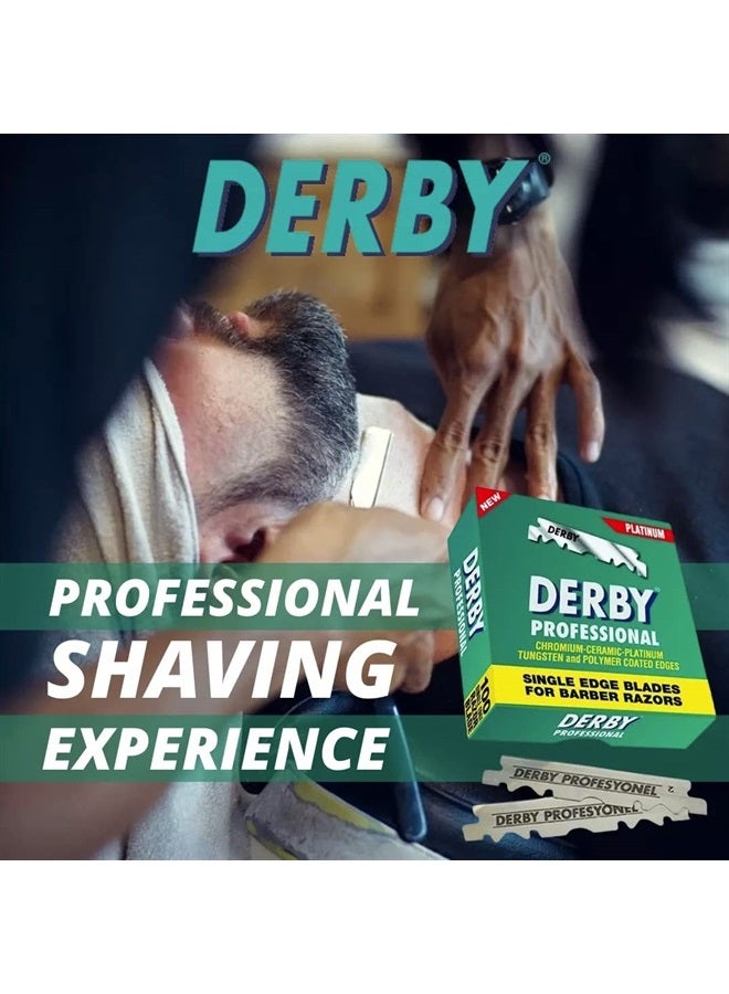 The Shave Factory Straight Edge Razor Kit - Straight Edge Razor with Single Edge Razor, Straight Razor, Straight Razors for Men (Steel Razor / 300 Derby Professional Single Edge Razor Blades) - Image 4