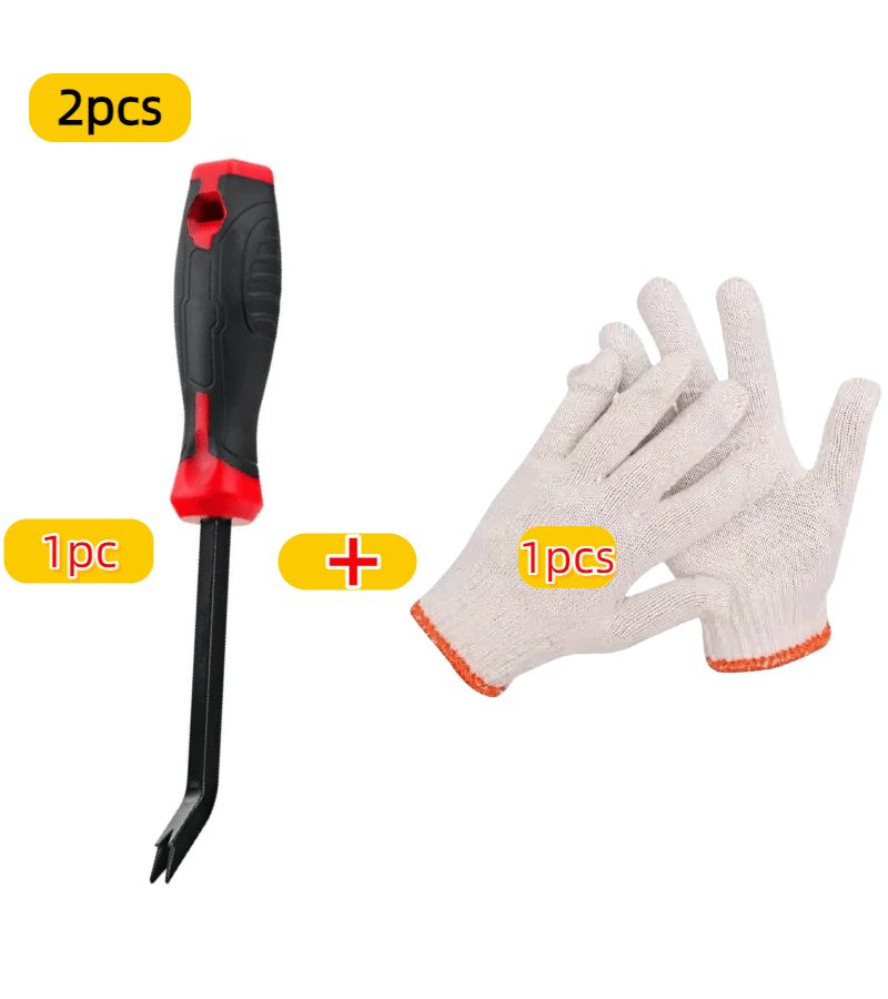 2-Piece Heavy Duty Staple Remover Set with Chrome Vanadium Steel and Work Gloves - Image 3