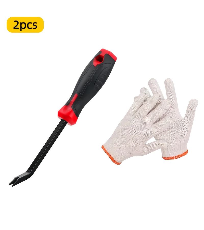 2-Piece Heavy Duty Staple Remover Set with Chrome Vanadium Steel and Work Gloves - Image 1
