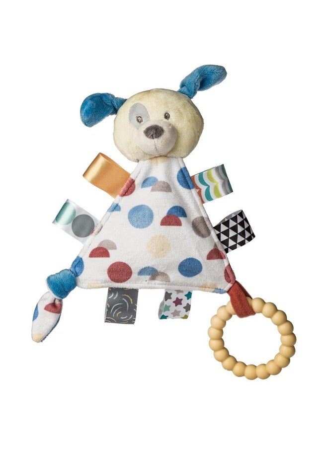 Mary Meyer Taggies Teething Toys Baby Rattle Portable Triangle Activity Toy With Sensory Tags, 6-Inches, Puppy  - Image 1