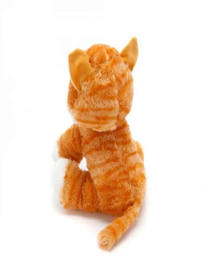 Tickles Beige Cute Little Kitten Glitter Eyes Soft Toy Soft Stuffed Plush Animal Toy for Kids (Color: Brown & White Size:28 cm) - Image 3