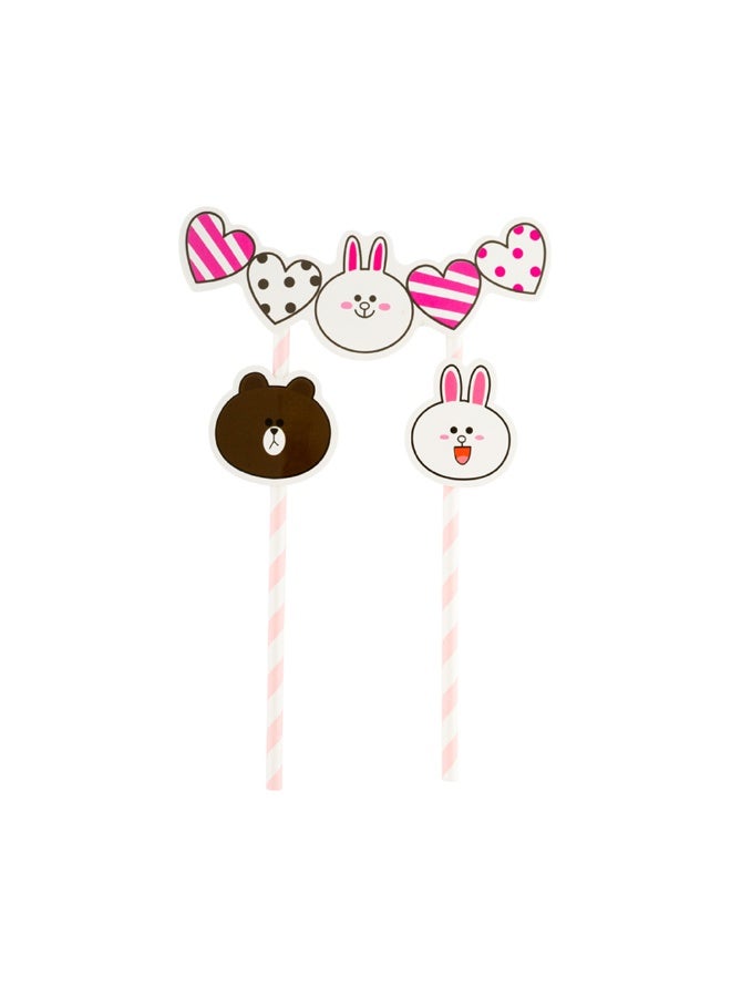 Restaurantware Top Cake Bunny Cake Toppers, 100 Assorted Rabbit Cake Toppers - Features Bunnies, Bears, And Hearts, For Kids' Birthday Parties, Weddings, Or Baby Showers, Paper Bunny Cake Decorations - Image 1