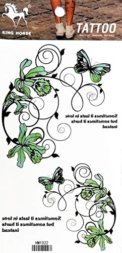 PP TATTOO 1 Sheet Butterfly Flower Green Vine Tattoos Body Art Fake Tattoo for Women Men Teens Arm Temporary Tattoo Body Sticker - Image 3