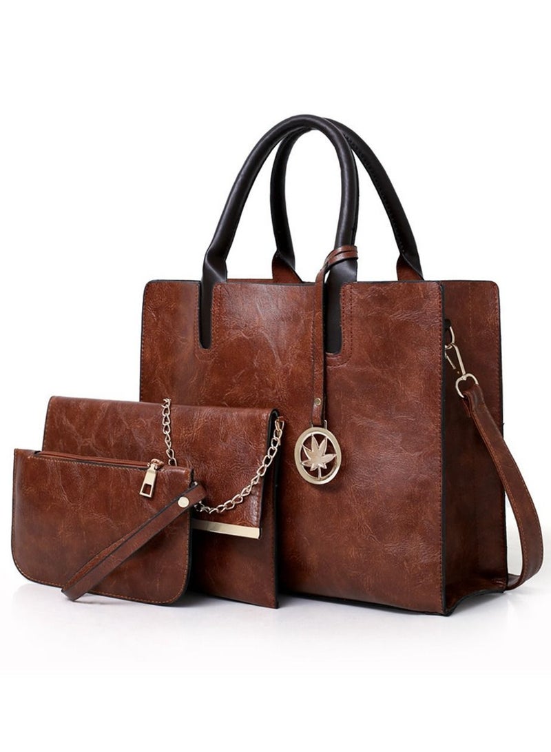 HomarKet 3 Pcs Set Women's Shoulder Crossbody Tote and Handbag  Traveling Party Shopping Gift and Casual Use  - Image 1