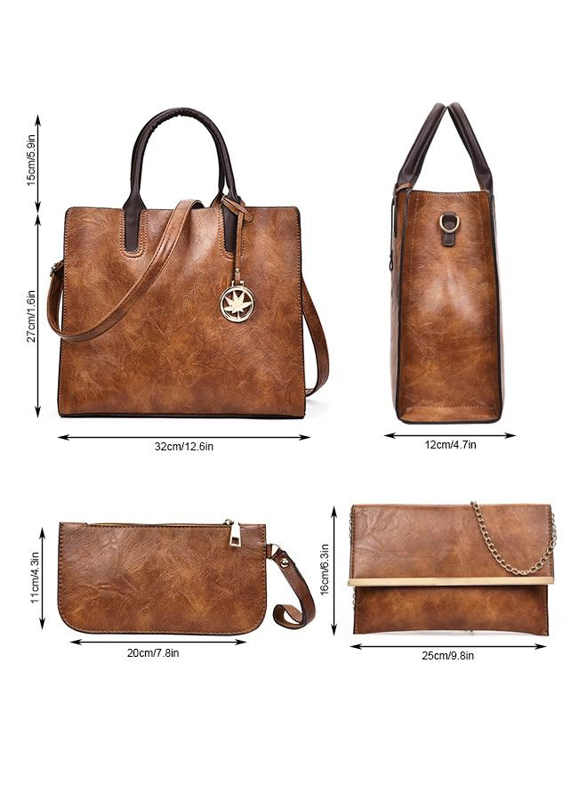 HomarKet 3 Pcs Set Women's Shoulder Crossbody Tote and Handbag  Traveling Party Shopping Gift and Casual Use  - Image 5