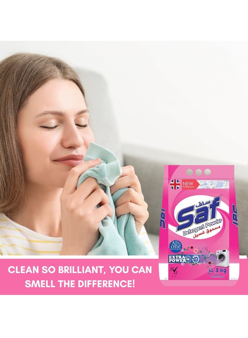 SAF Detergent Powder 3kg, Pink Pack of 2 - Powerful Laundry Cleaning Solution for Vibrant Clothes - Image 4
