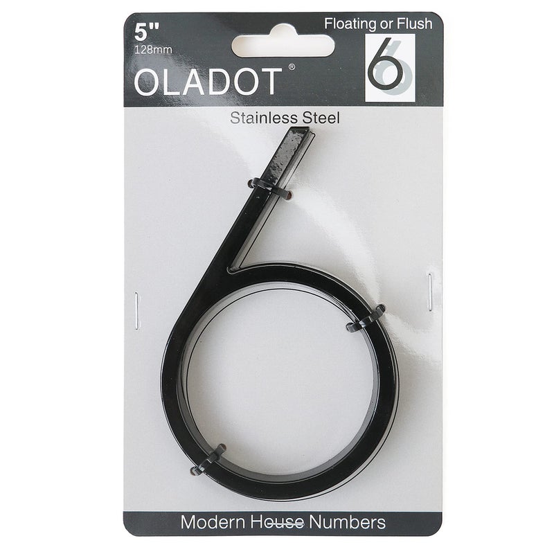 OLADOT 5" Stainless Steel Floating House Number, Metal Modern House Numbers, Mailbox Decor Number with Nail Kit, Coated Black, 911 Visibility Signage (6) or (9) - Image 2