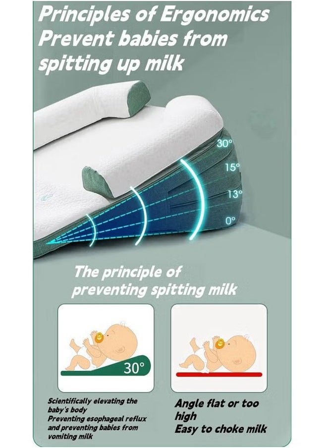 Vinnatsu Baby Nursing Pillow Infant Anti-Spit Milk Slope Mat Multi-Functional Plus Size Infant Feeding Support Memory Cotton Newborn Breastfeeding Pillow 0-30° Height Adjustable  - Image 4