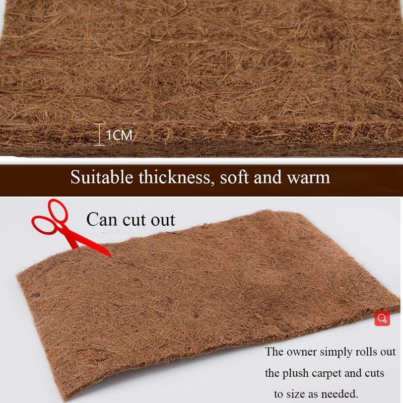 Hamiledyi Reptile Carpet Natural Coconut Fiber Tortoise Carpet Mat for Pet Terrarium Liner Reptile Supplies for Lizard Snake Chameleon Turtle Bedding Bunny Rabbit Mat (2 x Sheets) - Image 5