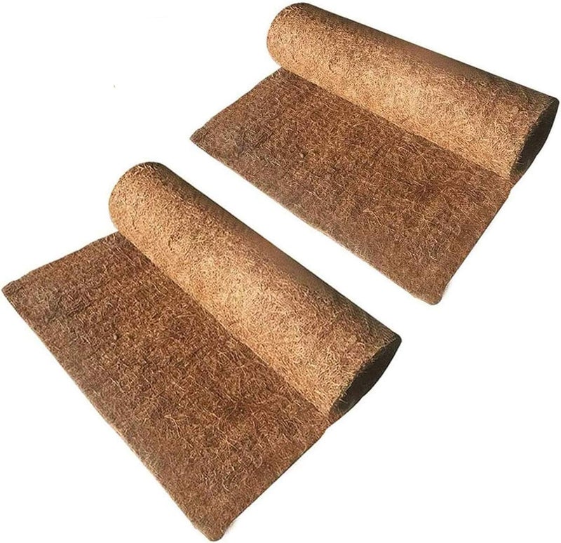 Hamiledyi Reptile Carpet Natural Coconut Fiber Tortoise Carpet Mat for Pet Terrarium Liner Reptile Supplies for Lizard Snake Chameleon Turtle Bedding Bunny Rabbit Mat (2 x Sheets) - Image 1