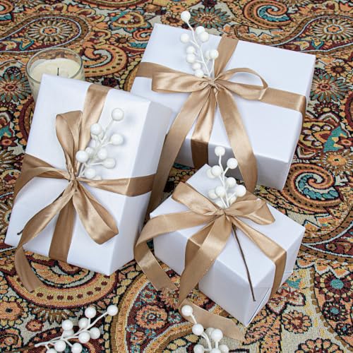 LLZLL 32 Pack Christmas Picks Artificial Christmas Tree Berries 6.5 Inch Holly Berry Stems for Winter Xmas Holiday DIY Ornaments（White） - Image 5