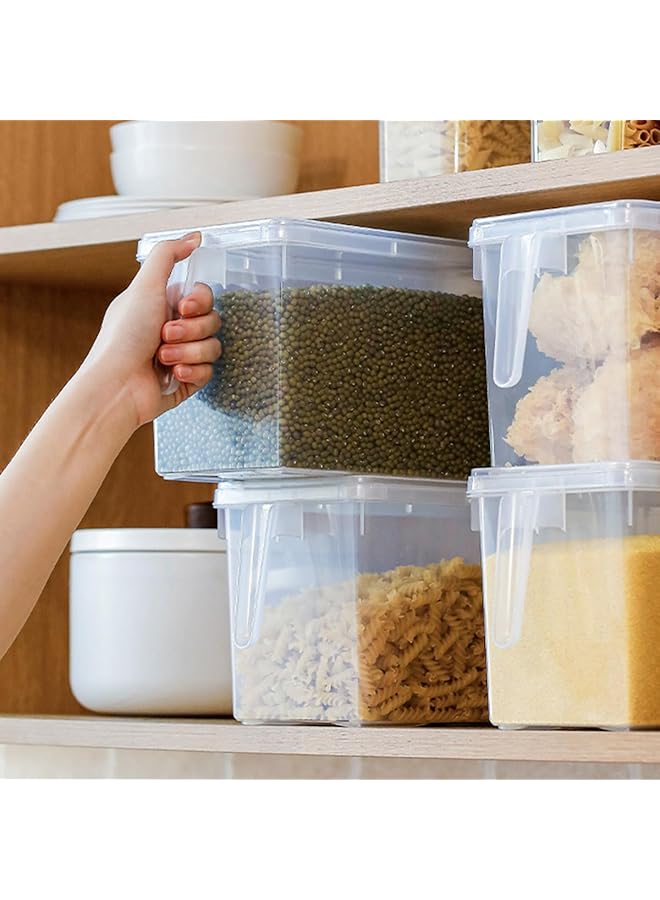 ECVV 5L Large Fridge Organizer Food Storage Containers Stackable Refrigerator Organizer Bins With Lids Clear Plastic Square Produce Saver For Fruits,Vegetable,Meat(Set Of 4 Pack) - Image 2