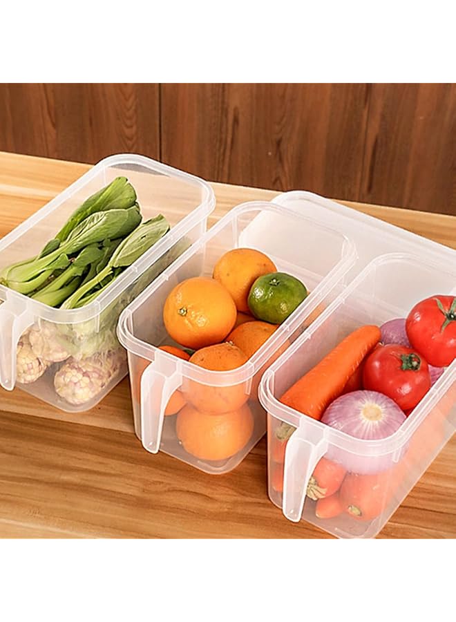 ECVV 5L Large Fridge Organizer Food Storage Containers Stackable Refrigerator Organizer Bins With Lids Clear Plastic Square Produce Saver For Fruits,Vegetable,Meat(Set Of 4 Pack) - Image 4