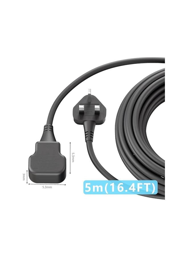 promass 5m Power Extension Lead, Heavy-Duty Single Socket with UK 3-Pin Plug, Fireproof Extension Cord for Outdoor, Garden, Warehouse, Home Renovation, Black (5M) - Image 2