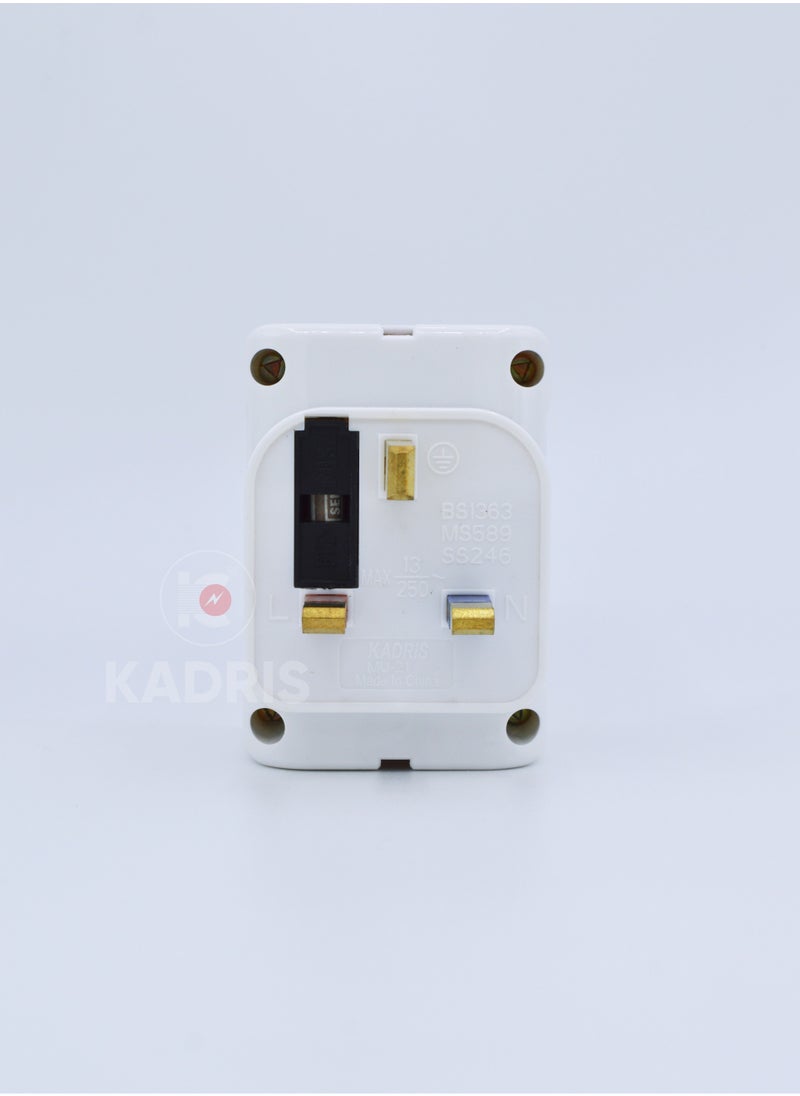 KADRIS - Kadris UAE Approved UK Type G Plug Socket 13 A Fused Multi Plug Socket -21 - Image 1