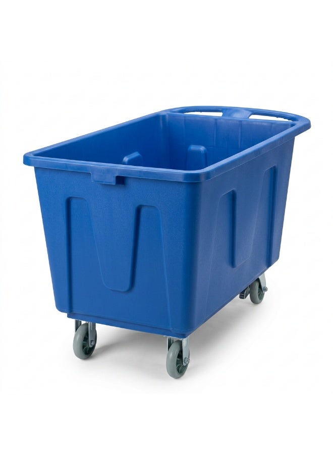 Gator Plastic Laundry Cart on Wheels | Extra Large Commercial Linen Trolley for Hotels, Hospitals & Laundries | 400 Ltr | Blue - Image 1
