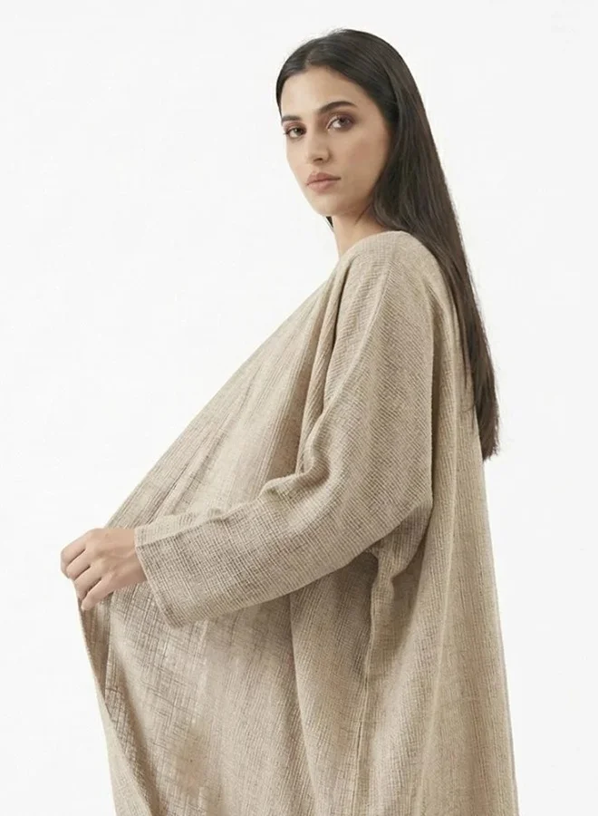 HAWRAA ABAYA Open beige abaya