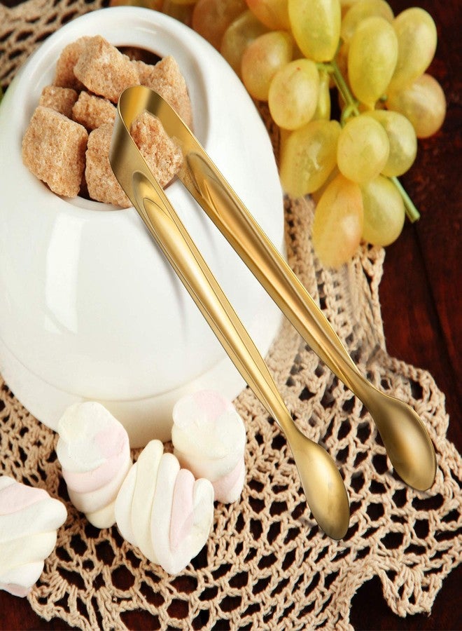 Gejoy 12 Pieces Mini Tongs Stainless Steel Small Sugar Serving Tongs for Charcuterie Board Appetizers Dessert Serving Food Tiny Party Danish Candy(6 Inch,Gold) - Image 2