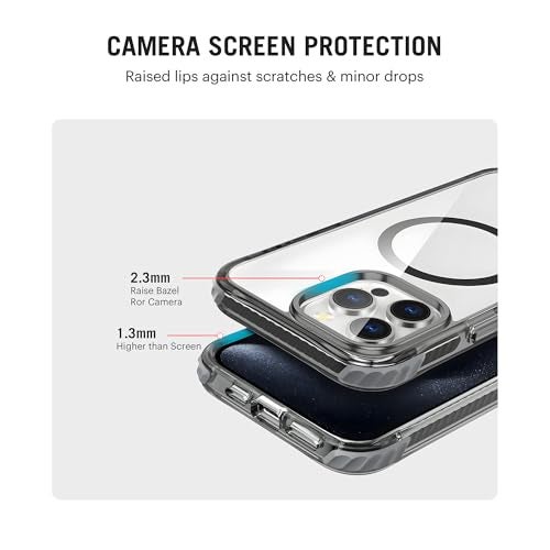 DailyObjects Polycarbonate Case for iPhone 15 Pro Max Compatible with Mag-Safe Wireless Charging, Reflex Slim Shockproof Back Cover, Clear - Image 4