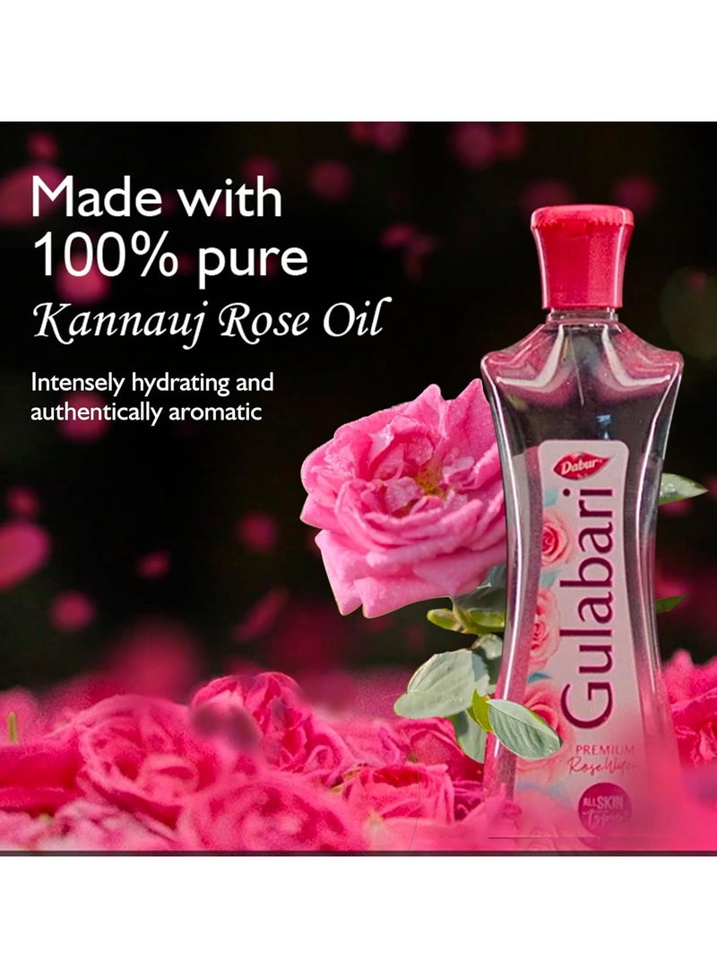 دابر جولباري تونر ماء الورد/ ماء الورد الفاخر / تونر للوجه - 400 مل | لا يحتوي على بارابين | خالٍ من الكحول | ينظف البشرة ويرطبها ويرطبها | يوازن ويعيد توازن مستويات الحموضة في البشرة | لجميع أنواع البشرة - Image 2
