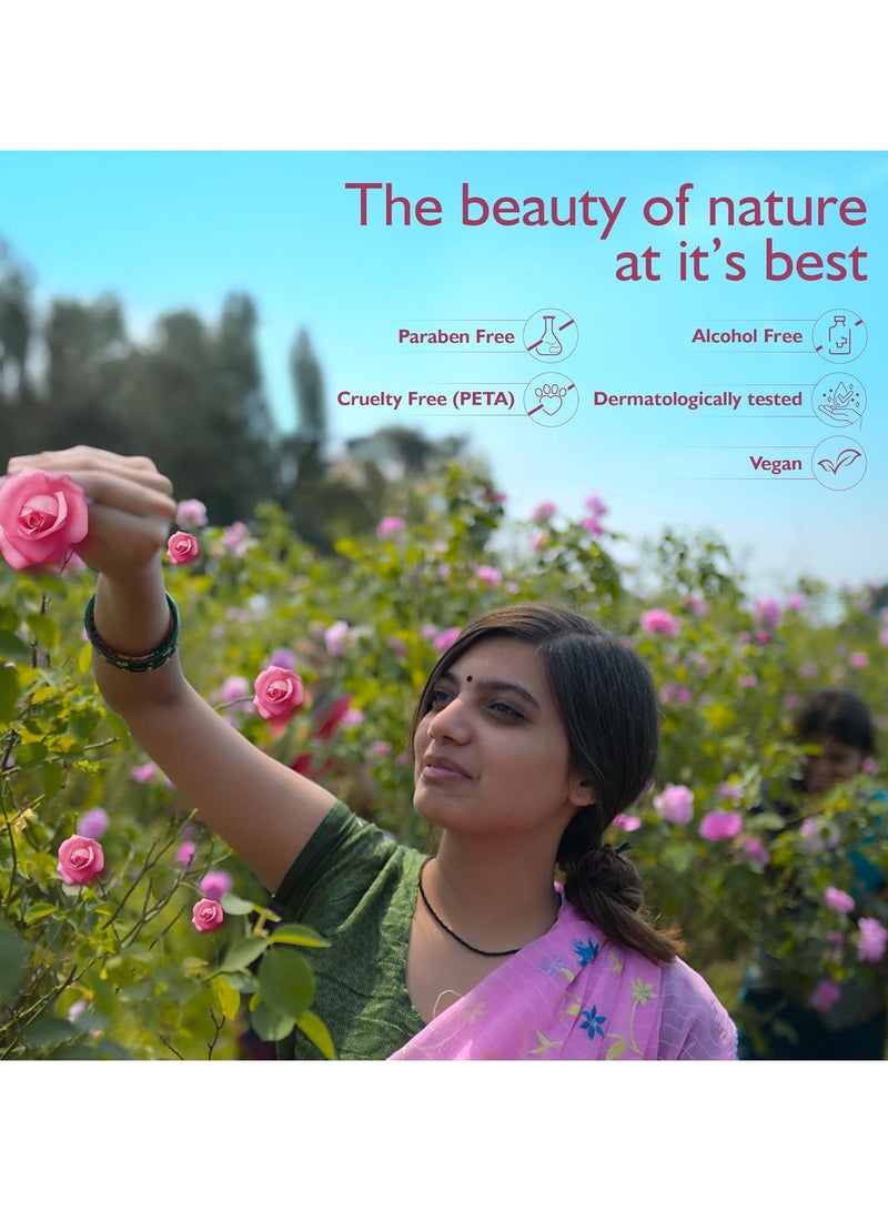 دابر جولباري تونر ماء الورد/ ماء الورد الفاخر / تونر للوجه - 400 مل | لا يحتوي على بارابين | خالٍ من الكحول | ينظف البشرة ويرطبها ويرطبها | يوازن ويعيد توازن مستويات الحموضة في البشرة | لجميع أنواع البشرة - Image 3