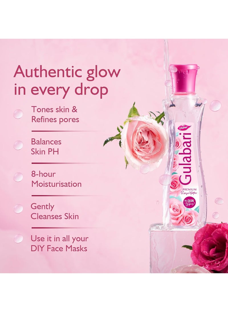 دابر جولباري تونر ماء الورد/ ماء الورد الفاخر / تونر للوجه - 400 مل | لا يحتوي على بارابين | خالٍ من الكحول | ينظف البشرة ويرطبها ويرطبها | يوازن ويعيد توازن مستويات الحموضة في البشرة | لجميع أنواع البشرة - Image 5