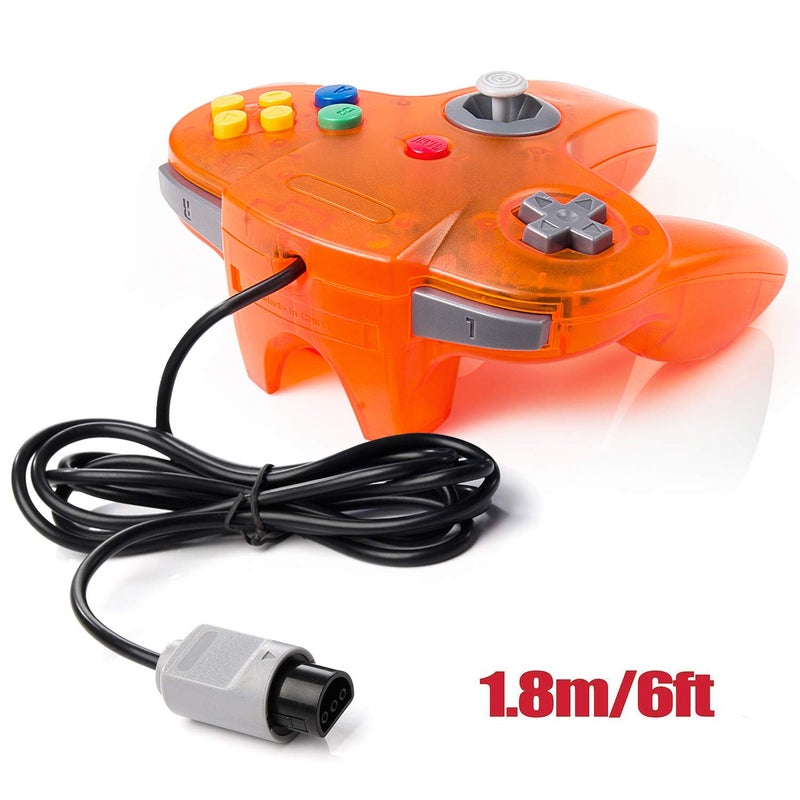 miadore Classic N64 Controller Joystick Remote for N64 Video Game System N64 Console-Clear Orange - Image 5