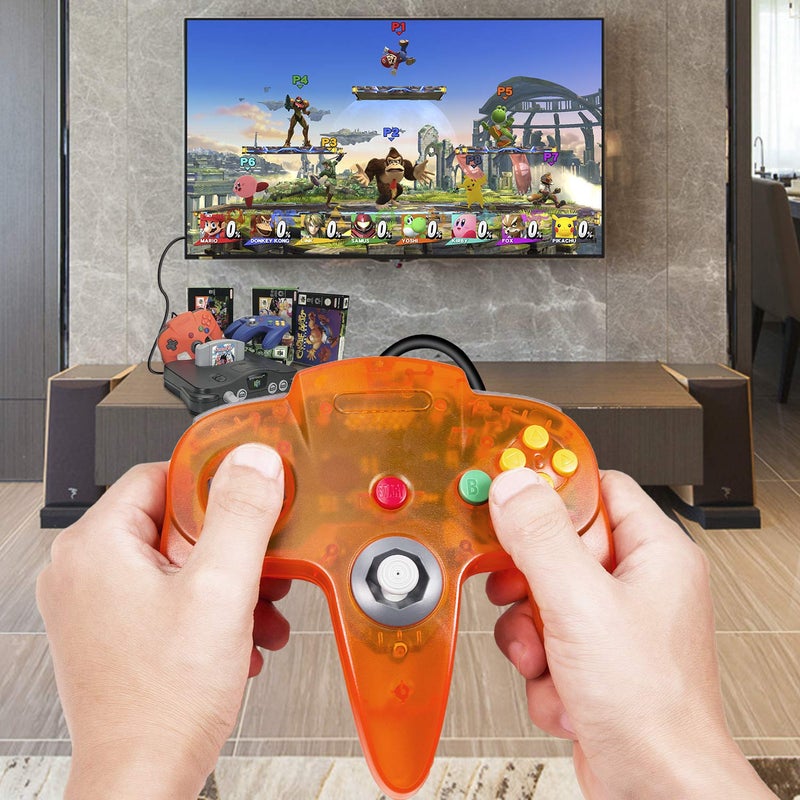 miadore Classic N64 Controller Joystick Remote for N64 Video Game System N64 Console-Clear Orange - Image 2