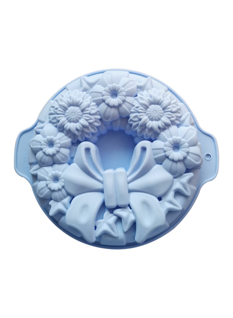asmat Blue Bow Tie Flower Silicone Mold | Non-Stick, Food-Grade for Baking & Desserts  - Image 1