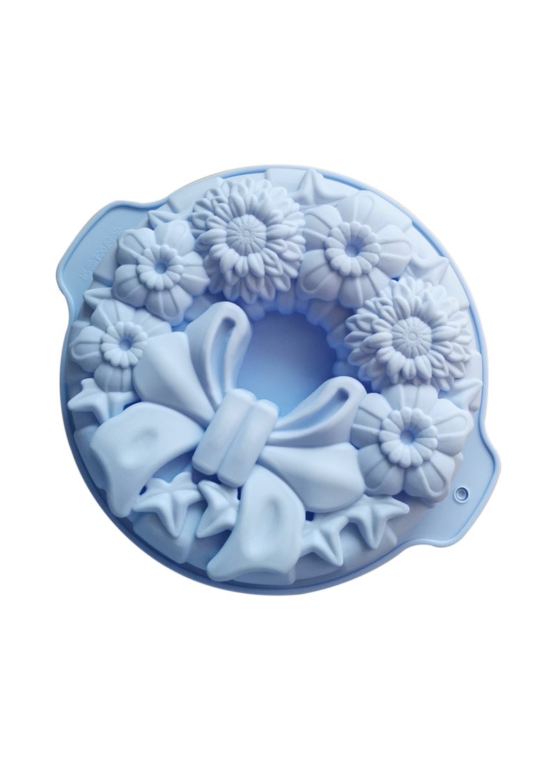 asmat Blue Bow Tie Flower Silicone Mold | Non-Stick, Food-Grade for Baking & Desserts  - Image 2