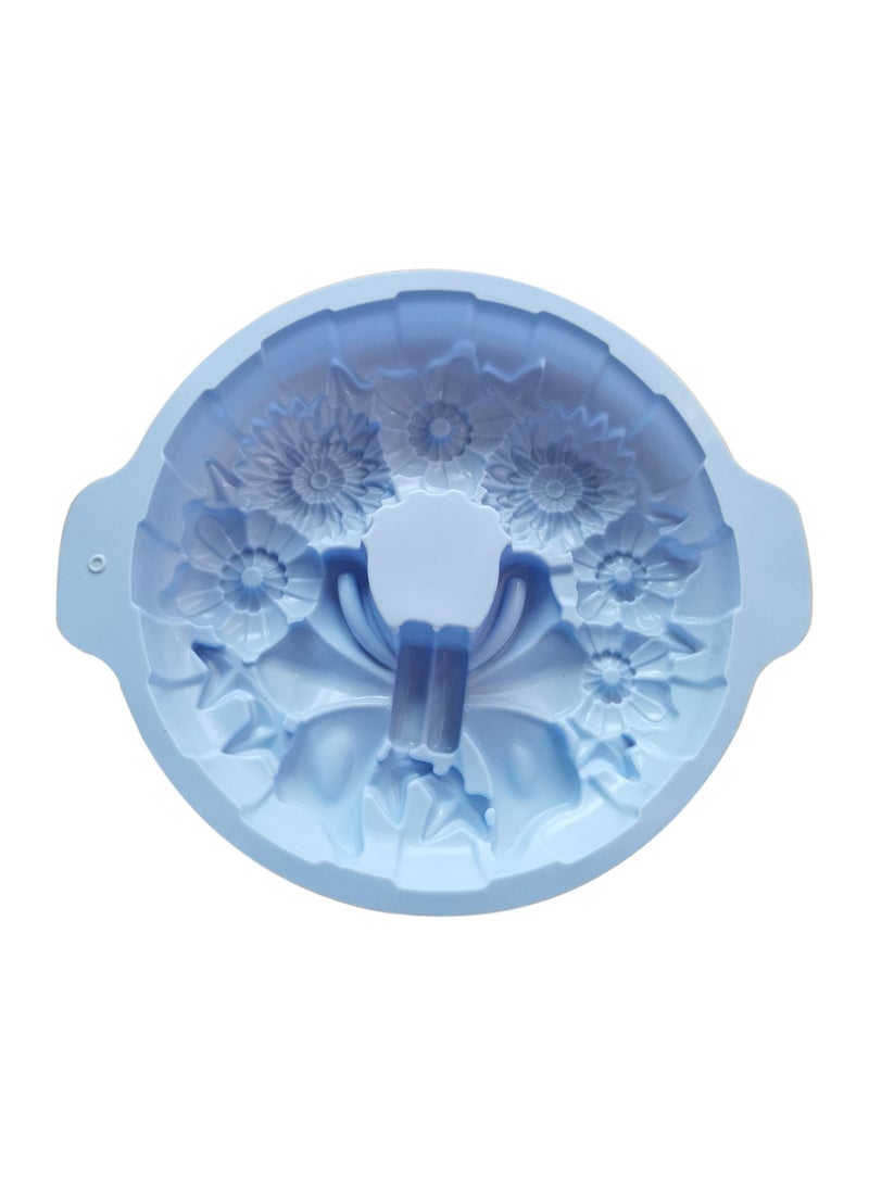 asmat Blue Bow Tie Flower Silicone Mold | Non-Stick, Food-Grade for Baking & Desserts  - Image 3