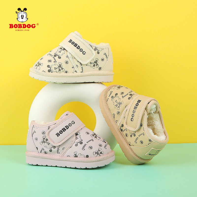 Babu Bean Children'S Snow Boots 2024 Winter Fleece-Lined Thickened Girls Baby Cotton Shoes Soft Sole Non-Slip Boys' Ankle Boots - Image 3