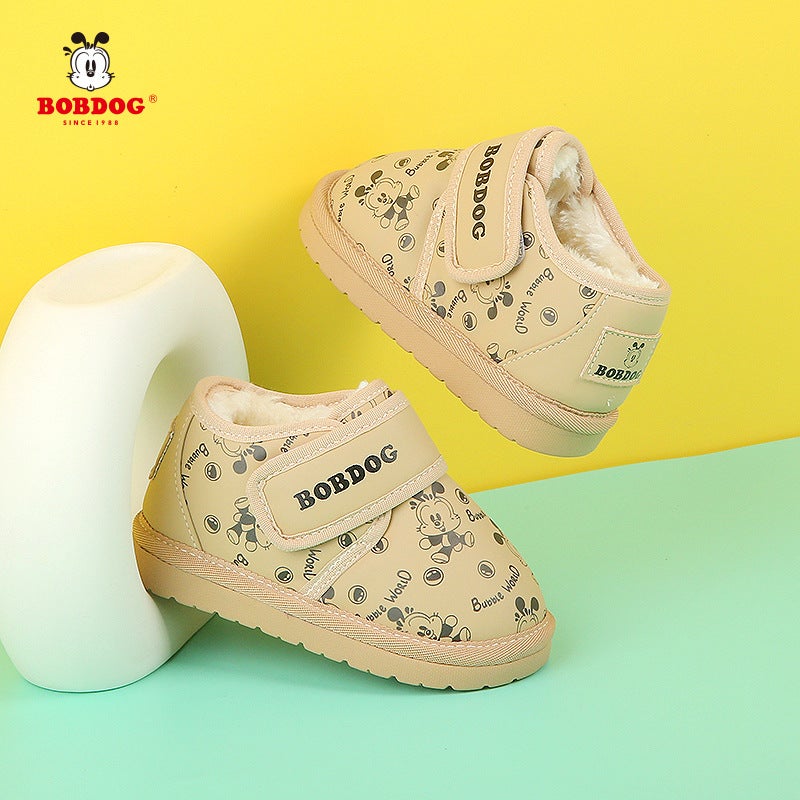 Babu Bean Children'S Snow Boots 2024 Winter Fleece-Lined Thickened Girls Baby Cotton Shoes Soft Sole Non-Slip Boys' Ankle Boots - Image 2