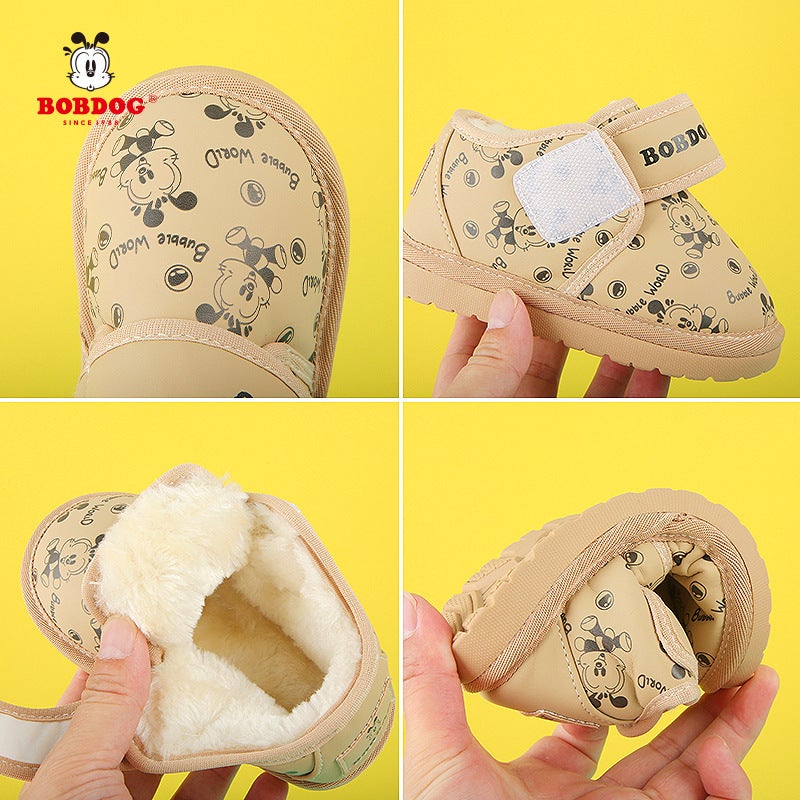 Babu Bean Children'S Snow Boots 2024 Winter Fleece-Lined Thickened Girls Baby Cotton Shoes Soft Sole Non-Slip Boys' Ankle Boots - Image 4