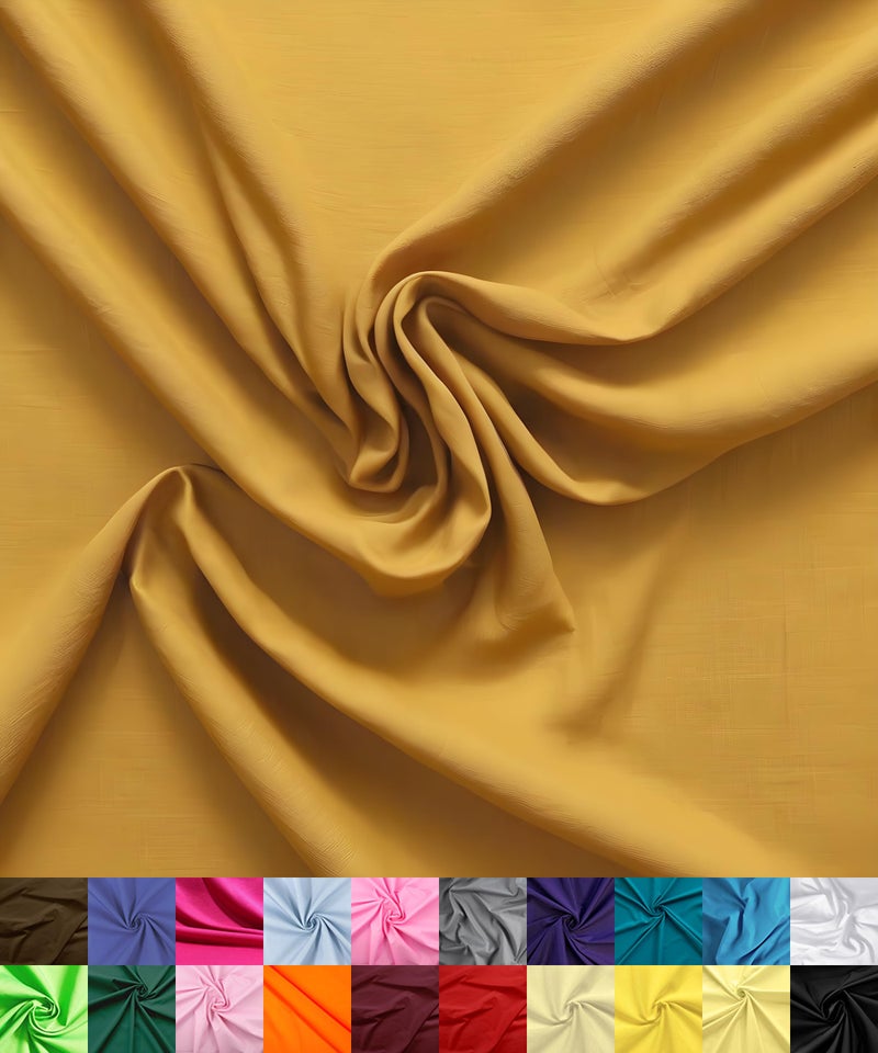 Barcelonetta Poly Cotton Fabric for Sewing Broadcloth Fabric by the Yard 60 Wide Roll Lightweight Breathable Lining Home Textile Skirts Tote Bags Mustard 2 Yard - Image 2